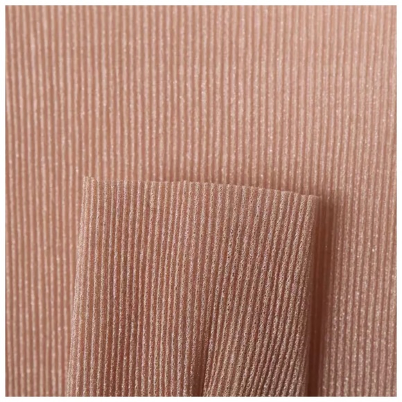 💜 ‼️LAST CALL PRICE FIRM Sheer Layering Pleated Stretch Mock Neck Top - Picture 4 of 8